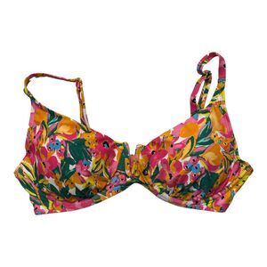 NWT Anne Cole Limited Edition Ladies Swim V-Wire Bikini Top - Sunshine Floral